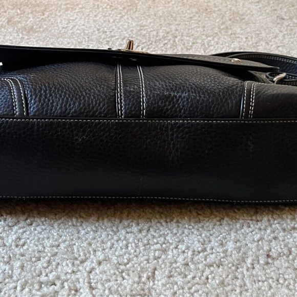 Coach Hamilton Black Pebbled Leather Crossbody Shoulder Bag Flap Turnlock F13957 - Picture 3 of 12